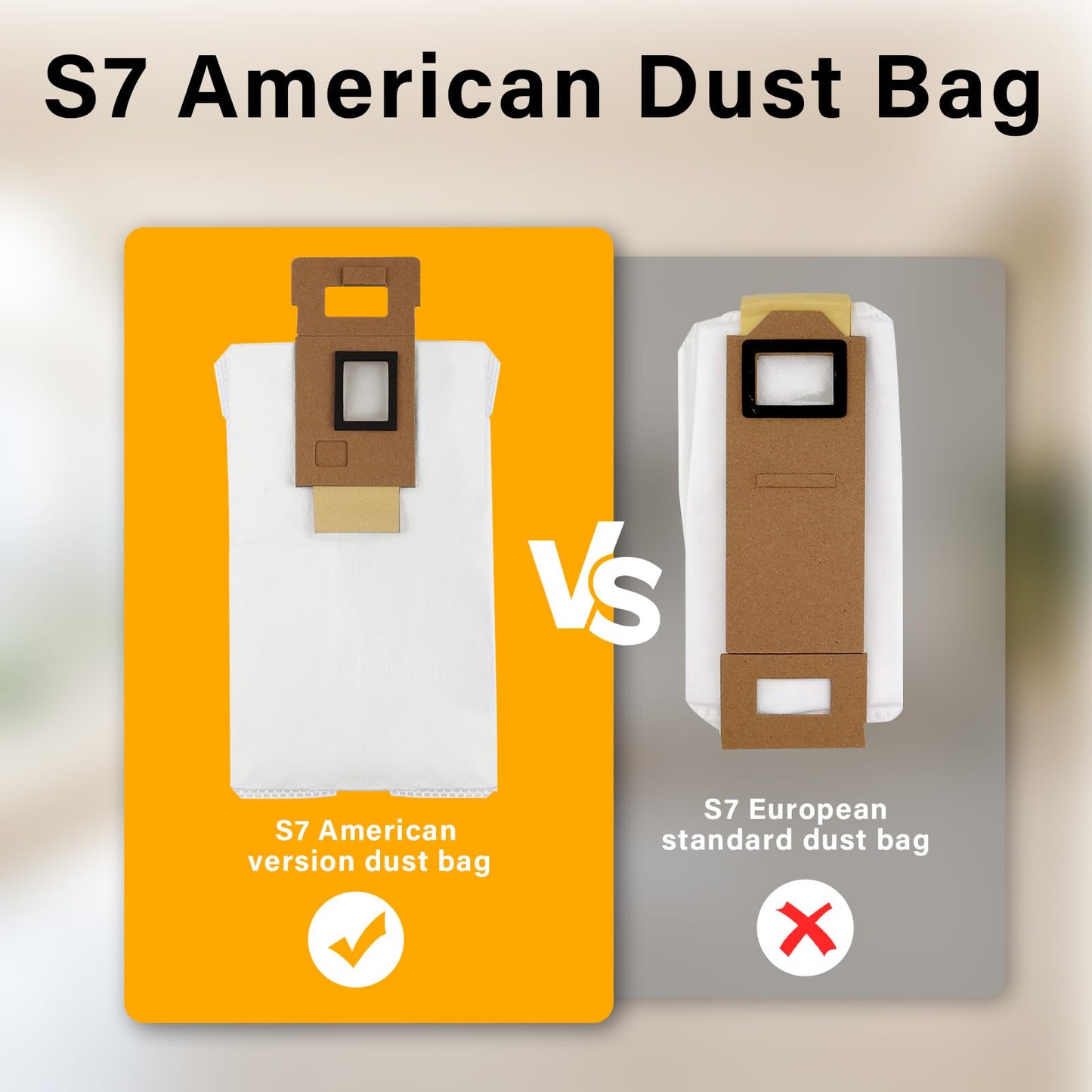 Dust Bag for Roborock S7/S7+ Vacuum Cleaner Auto-Empty Dock, 3L Large Capacity Cleaner Bag(7pack)