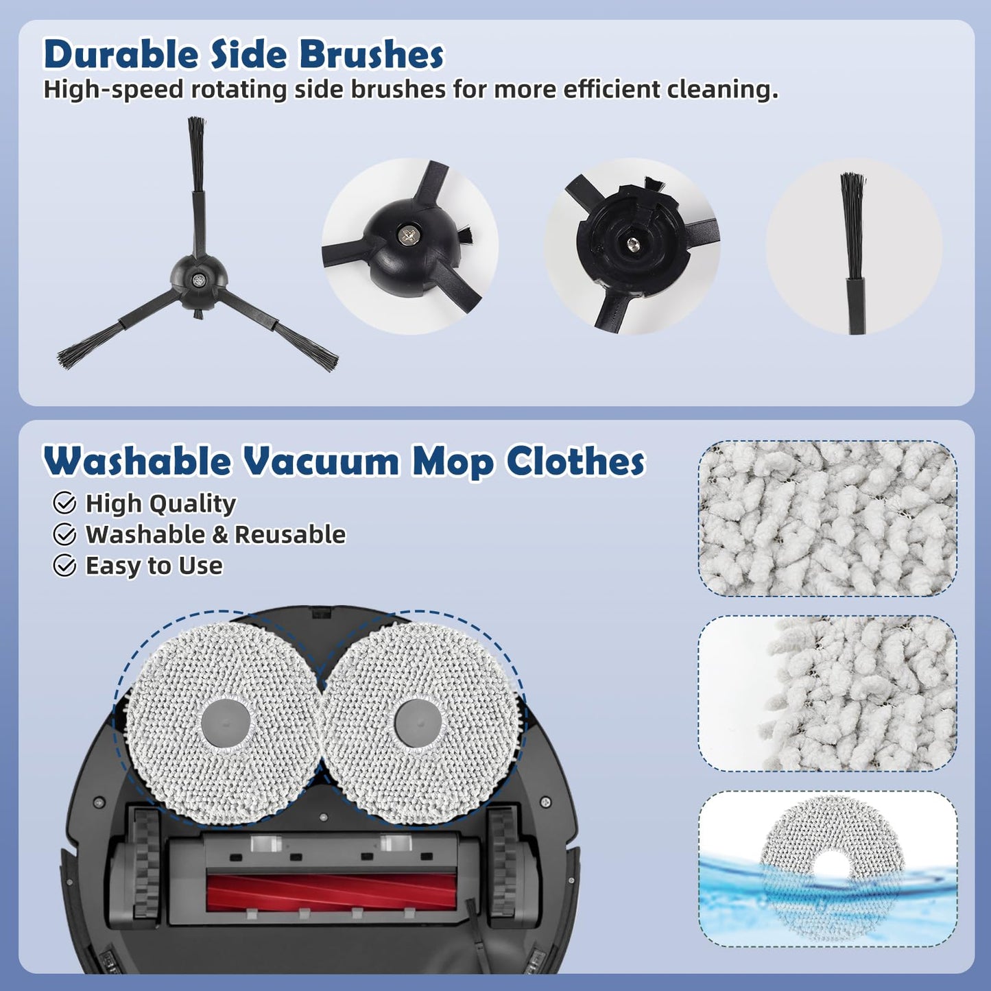 Accessories Replacement Kit for Roborock Q Revo S, Q Revo Pro, Q Revo Plus Robot Vacuum(18 Pack)