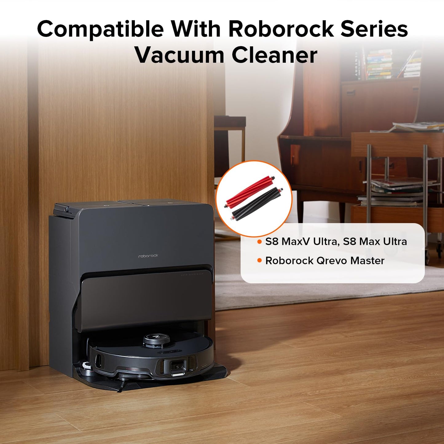roborock Dual Main Brush Replacement for S8 MaxV Ultra, S8 Max Ultra,Roller Brush Accessories Kit(2 Pcs)