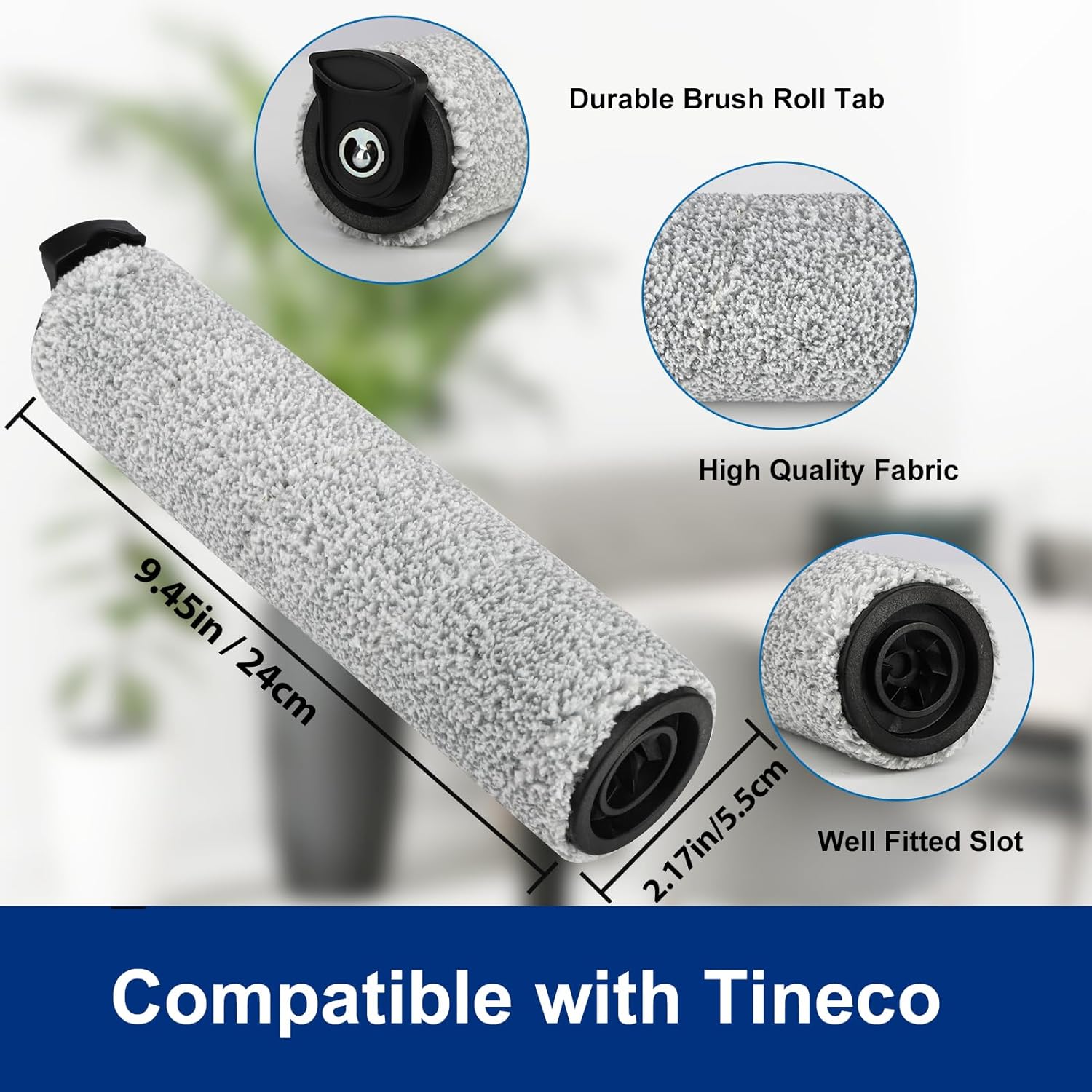 Ifloor3 Roller Brush Replacement for Tineco iFloor 3 and Floor One S3 Cordless Wet Dry Vacuum Cleaner, 2 Brush Roller, 2 HEPA Filters