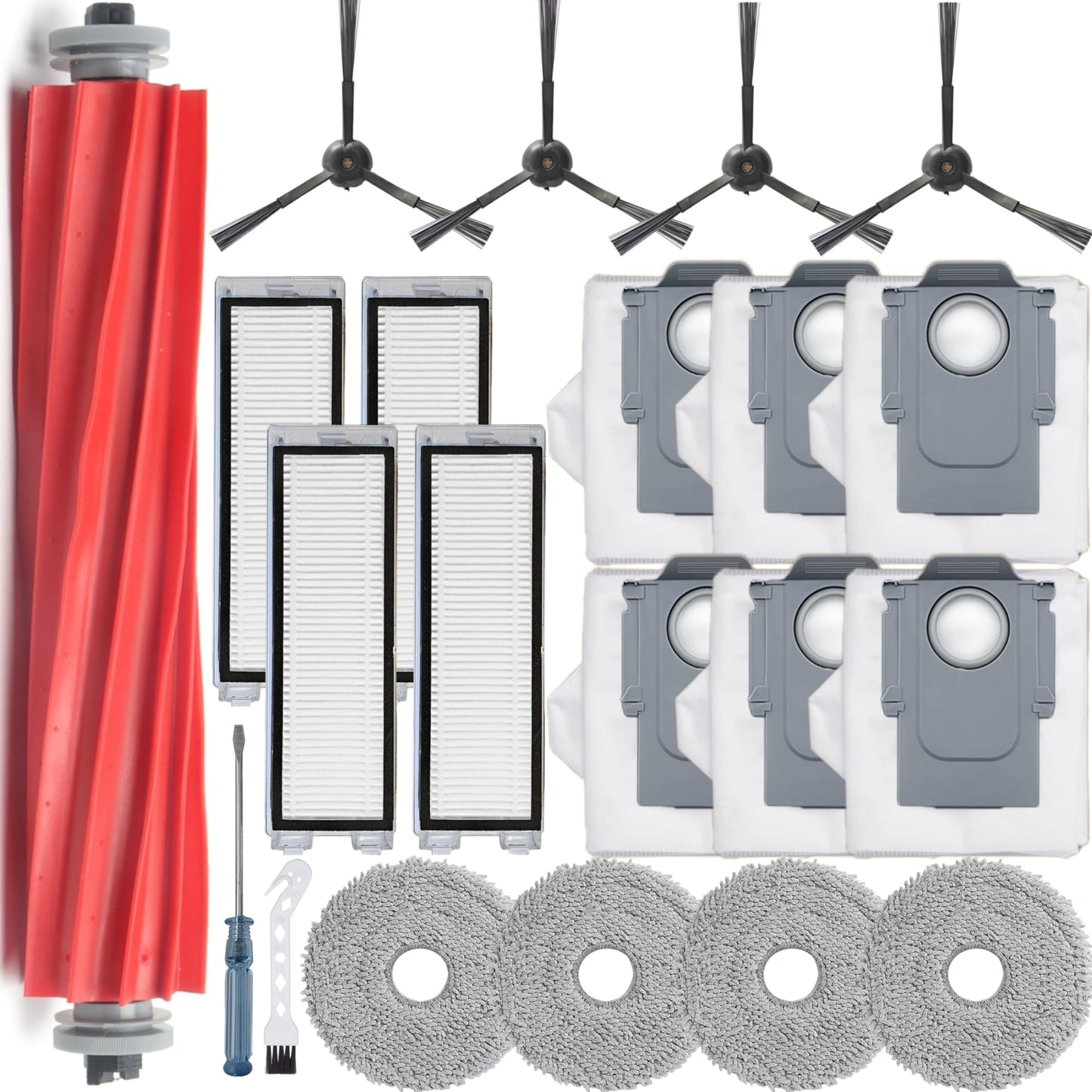 Replacement Parts for Roborock Qrevo Vacuum Cleaner Accessories Kit(19 Pack)
