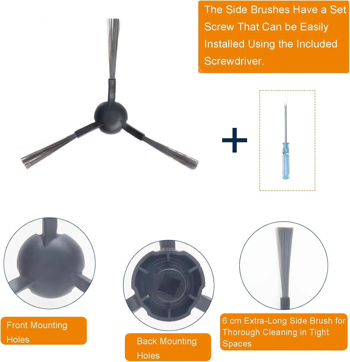 Replacement Parts for Dreame L20 Ultra / L30 Ultra Robot Vacuum Cleaner, 1 Main Brush, 4 Dust Bags, 4 Mop Pads, 2 HEPA Filters, 4 Side Brushes