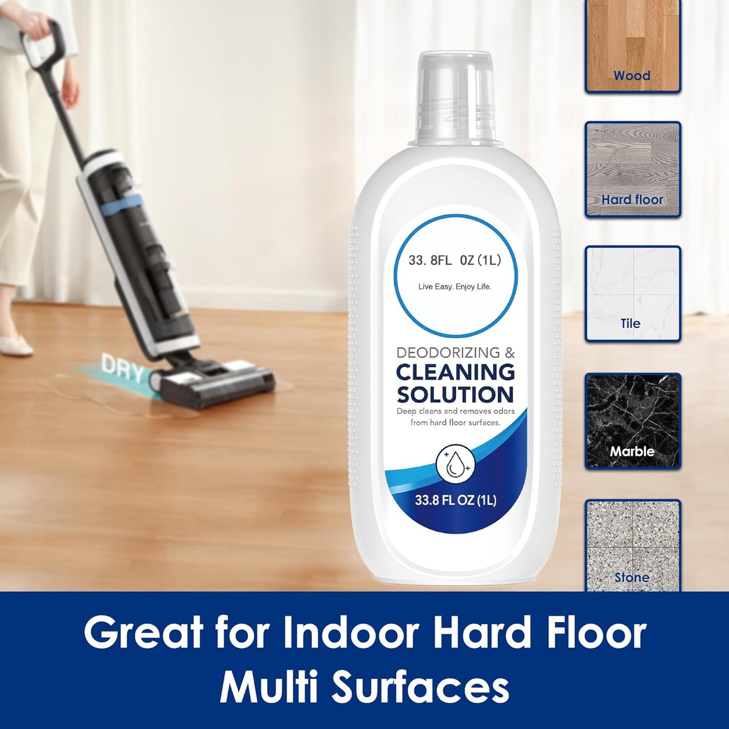 Tineco Floor Cleaning Solution 1L for iFLOOR Series (EXCEPT iFLOOR 5 Steam), FLOOR ONE S3 / S5 / S6 / S7 / S9 Artist Series (EXCEPT S5 Steam / S7 Steam/ S9 Artist Steam) Wet Dry Vacuum (33.8 OZ*2)