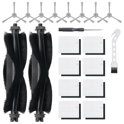 20Pcs Replacement Accessory kit for Eufy L60 Series, Eufy L50 Series Robot Vacuums Parts, 2 Roller Brush, 8 HEPA Filters and Foam Filters, 8 Side Brushes, 1 Screwdriver, 1 Clean Tool