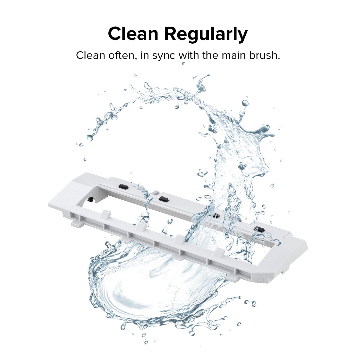 roborock Rubber Main Brush Cover Replacement Q Revo, Qrevo MaxV, Qrevo S, and Q Revo Pro QV 35ARobot Vacuum Cleaner, Roller Brush Cover Accessories Parts (White)