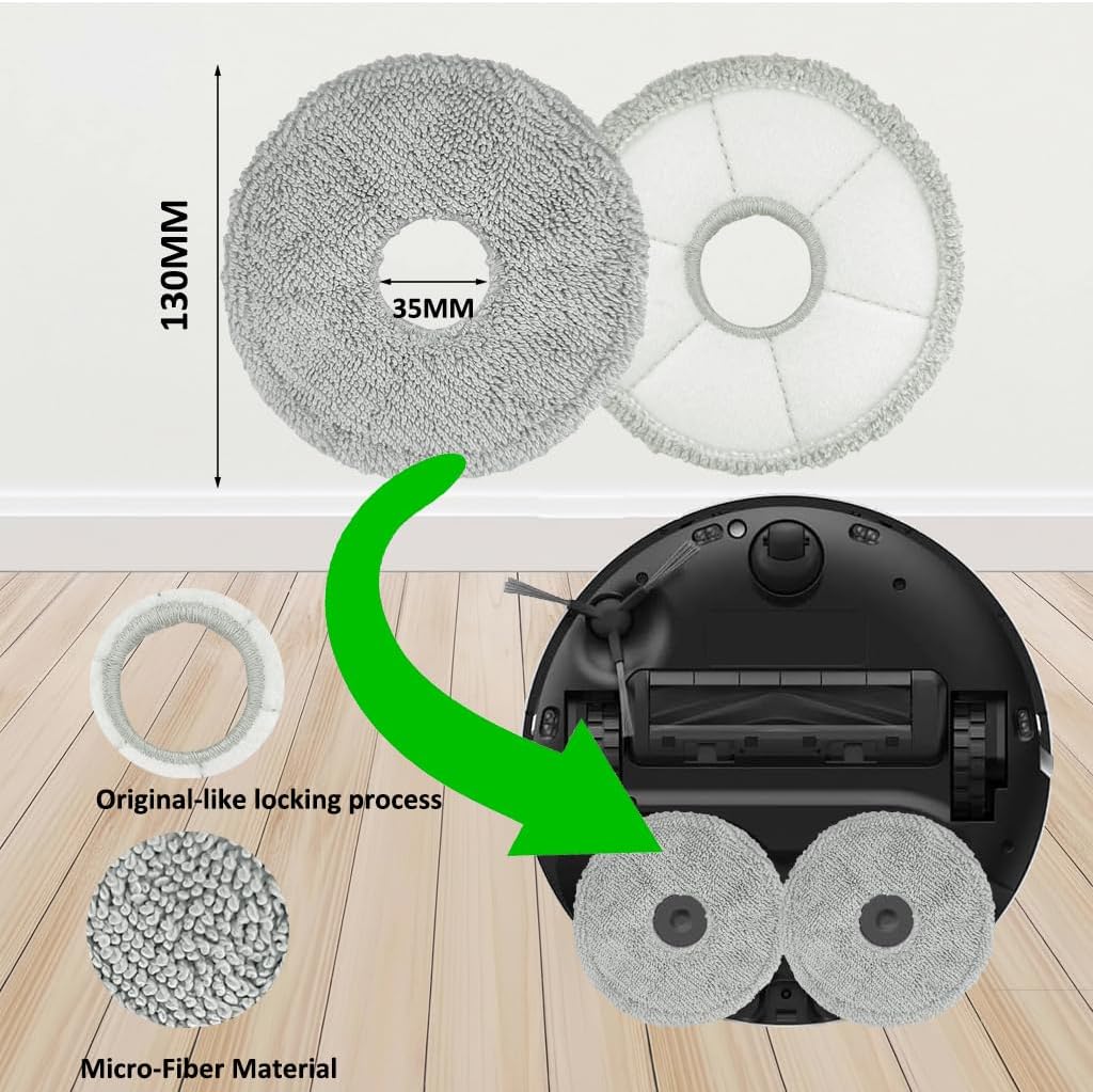 Accessories for Dreame L10s Pro Ultra, L10 Prime L10s Pro Gen 2 L10s Plus Wiping Pads X6 ; Filters X4 ; Main Brushes X2 ;Side Brushes X4 Spare Parts