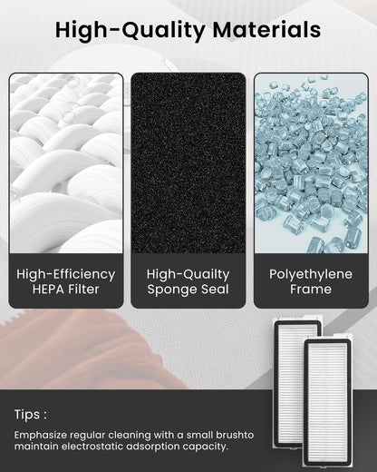 Washable Filter Replacement Parts For Roborock Qrevo series Robot Vacuum Cleaners, High Efficiency Filters（4 Pack）