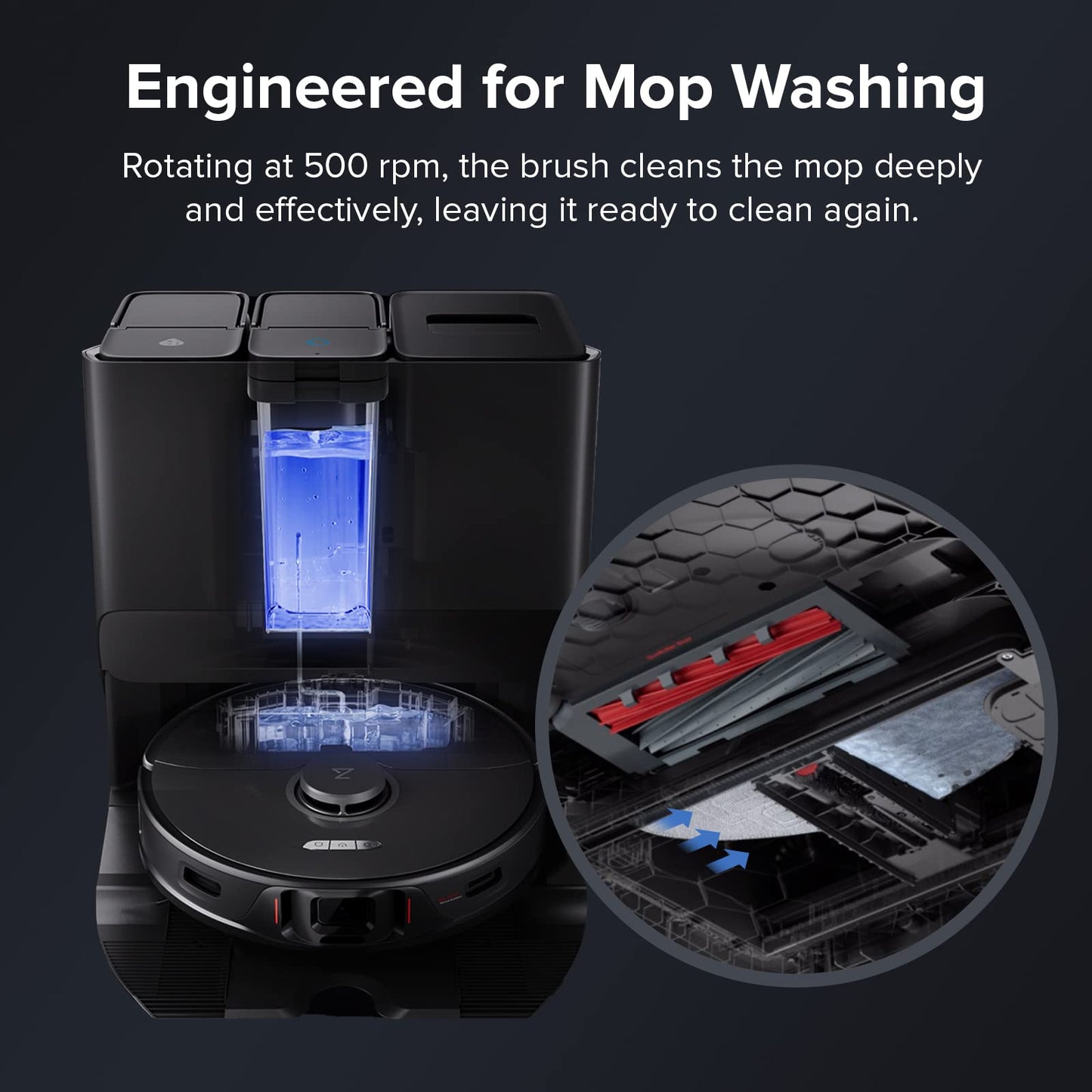 roborock High-Speed Cleaning Brush for Saros 10，S8 MaxV Ultra/Max Ultra/Pro Ultra，S7 Max Ultra/MaxV Ultra for Mop Washing and Dock Self-Cleaning (2pcs)