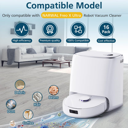 Accessories Replacement for Narwal Freo X Ultra Robot Vacuum（15 Pack）