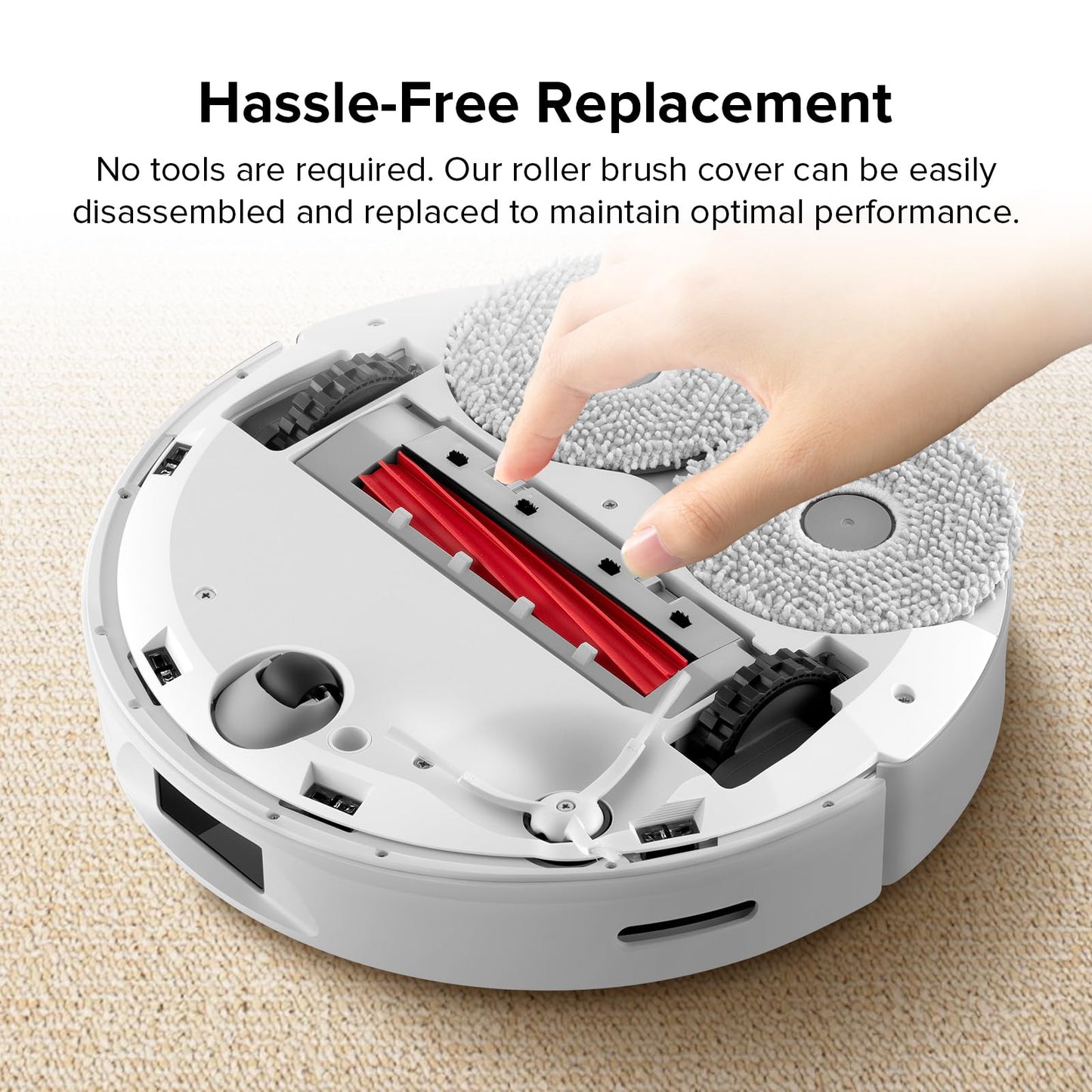 roborock Rubber Main Brush Cover Replacement Q Revo, Qrevo MaxV, Qrevo S, and Q Revo Pro QV 35ARobot Vacuum Cleaner, Roller Brush Cover Accessories Parts (White)