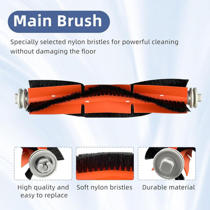 Accessories Compatible for Dreame D10 Plus RLS3D Spare Parts, 1 Main Brush 4 Side Brushes 4 HEPA Filters 4 Mop Pads 2 Dust Bags Replacement Parts