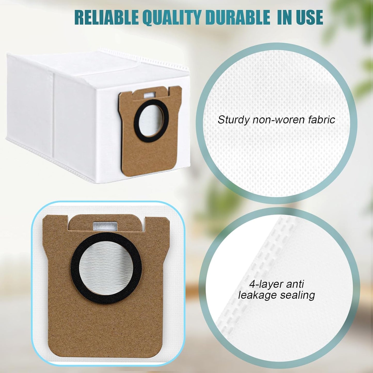 10 Pack Dust Bag Compatible with Dreametech L10s Ultra / L10 Ultra, for Dreame L20 Ultra Robot Vacuum Self-Emptying Base, 3L Large Capacity Auto-Seal Disposable Trash Replacement Bag Accessories