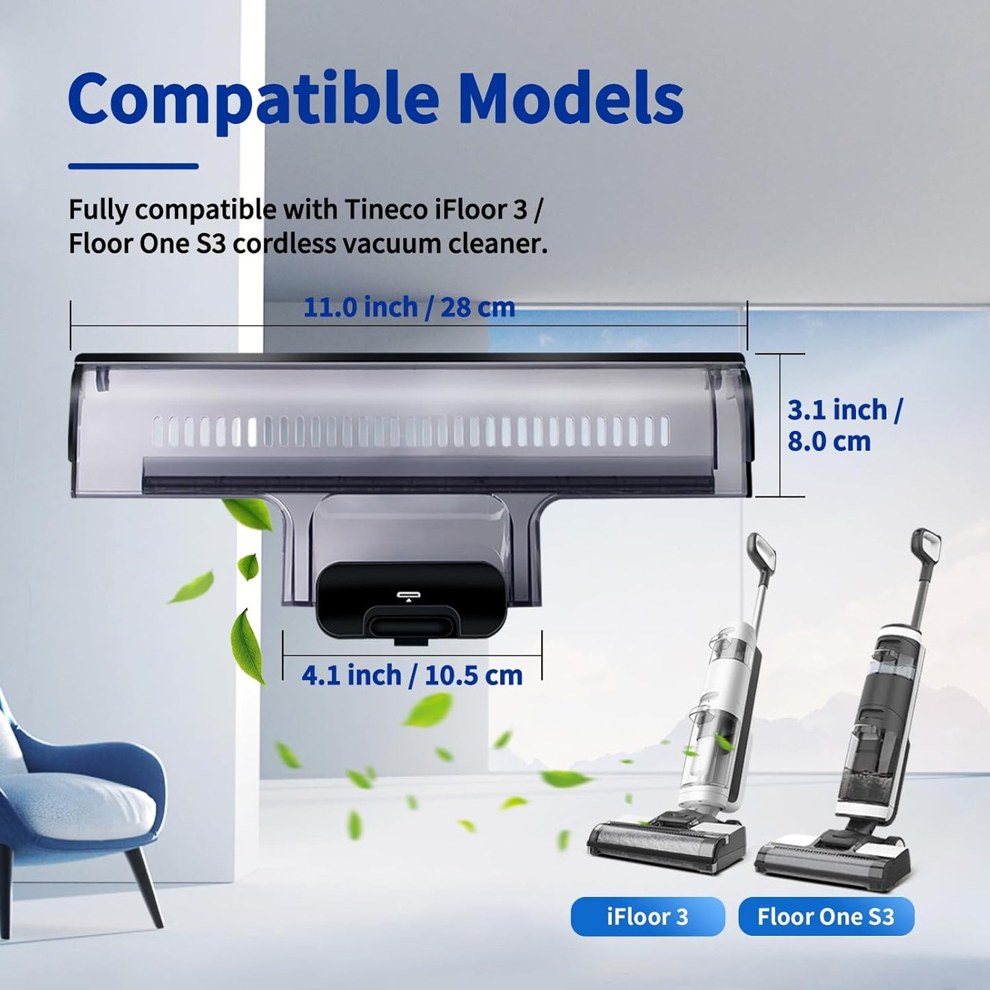 Vacuum Replacement Parts Main Brush Cover Compatible with Tineco iFloor 3/ Floor One S3 Cordless Vacuum Cleaners,Wet Dry Vacuum Cleaner Accessories