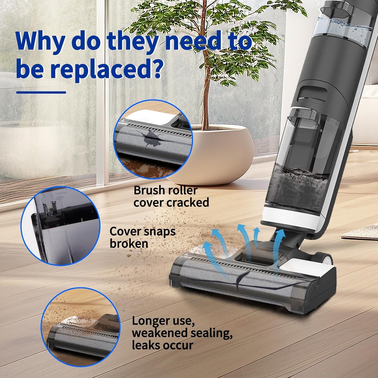 Vacuum Replacement Parts Main Brush Cover Compatible with Tineco iFloor 3/ Floor One S3 Cordless Vacuum Cleaners,Wet Dry Vacuum Cleaner Accessories