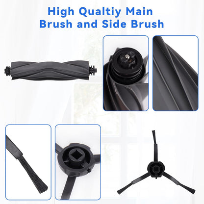 Replacement Parts Accessories Kit for Dreame L20 Ultra / L30 Ultra Robotic Vacuum Cleaner Spare Parts 1 Main Roller Brush 2 HEPA Filters 6 Side Brushes 6 Pads 6 Dust Bags and 1 Brush