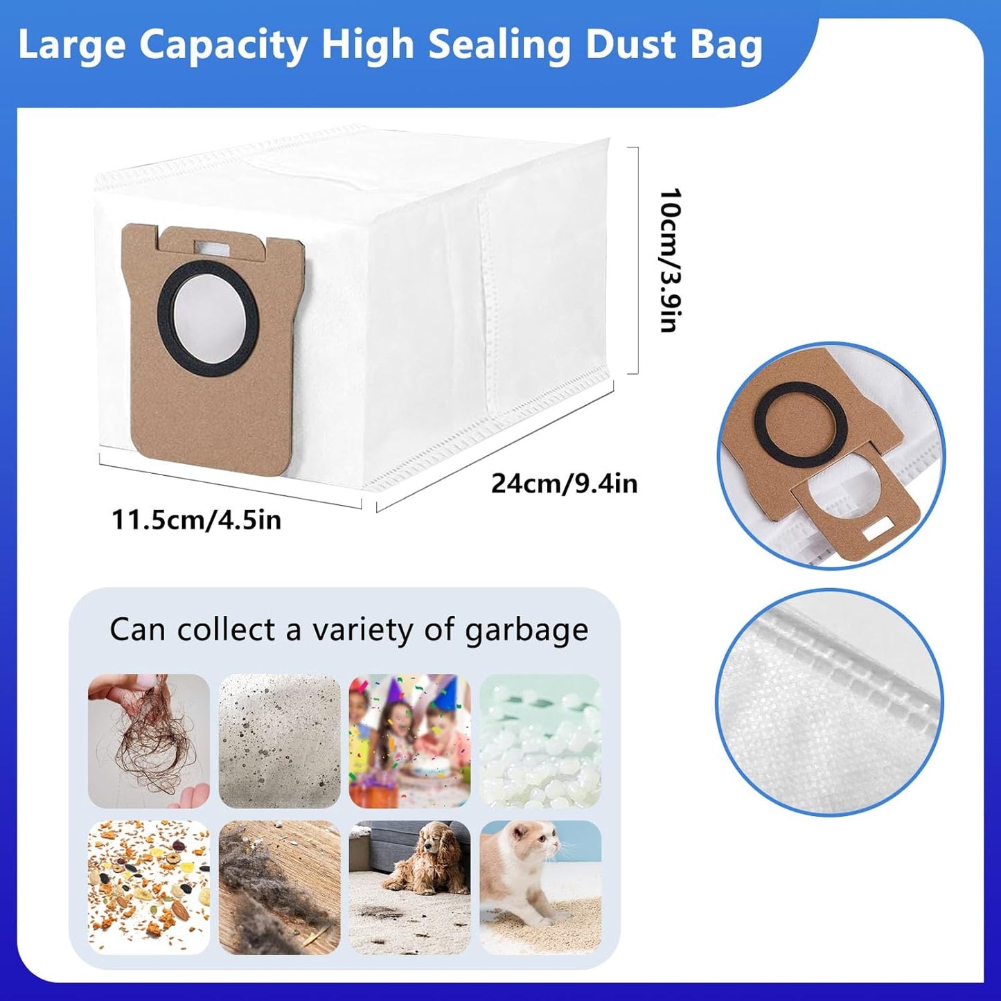 28 PCS Replacement Parts for Dreame L20 Ultra/L20 Ultra Complete, L30 Ultra/L30 Ultra Complete Vacuum Cleaner,2 Rubber Main Brush,6 Activated Carbon Dust Bags,4 Activated Carbon Filters