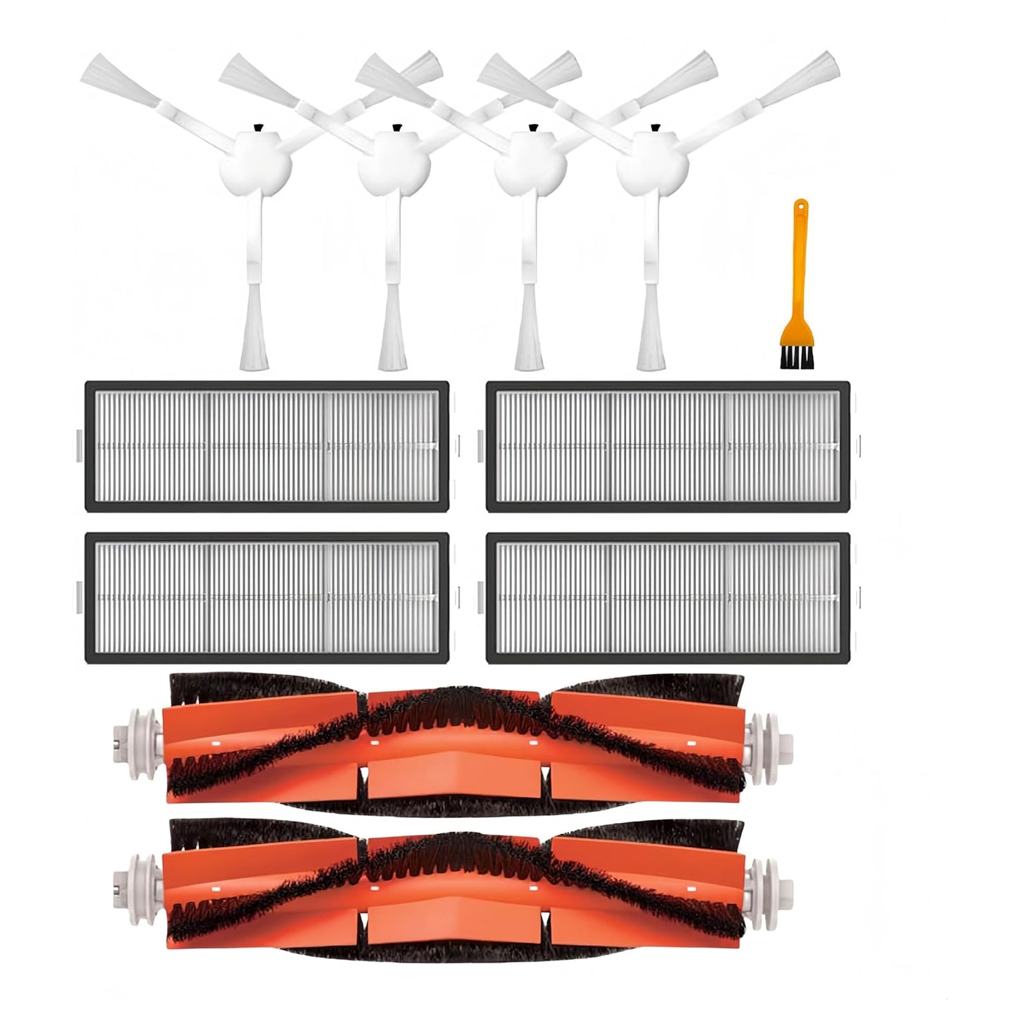 Accessories Kit for Dreame Bot D10 Plus RLS3D Robot Vacuums, 2 Main Brush, 4 HEPA Filter, 4 Side Brush, 1 Cleaning Tool, Replacement Parts Spare Repair Attachments