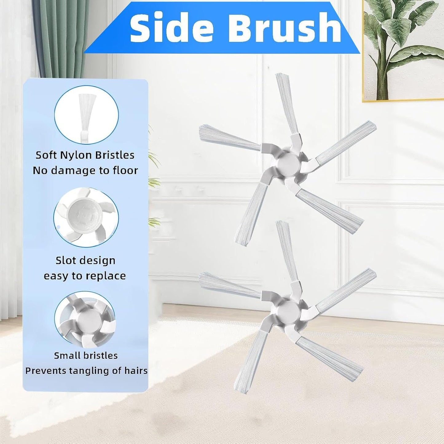 Replacement Parts For Dreametech W10 Pro/W10 Robot Vacuum Accessories kit; 1 Main Brush 2 Side Brush 2 Filter 2 Mop Pad 1 Mop Pad Bracket