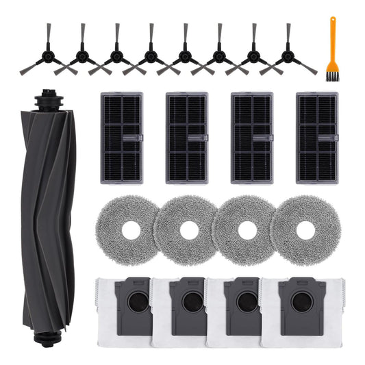 Replacement Parts Accessories Kit for Dreame X30 Ultra/L10s Pro Ultra Heat Vacuum Cleaner - Spare Parts 1 Main Roller Brush 4 HEPA Filters 8 Side Brushes 4 Pads 4 Dust Bags(Not for Dreame L10S Ultra)