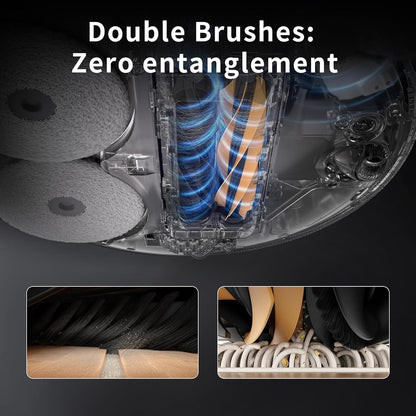 Dual Main Brush for Dreame L50 Pro Ultra,X50 Ultra,X50 Master,L40s Pro Ultra Vacuum Cleaner Replacement Parts, X50 Ultra Robot Vacuum and Mop Roller Detangling Main Roller Brush