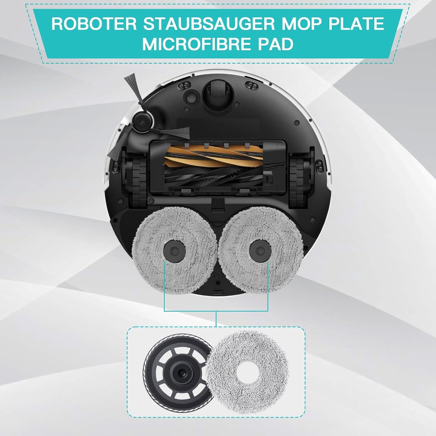 Moppscocks with wiped plates Spare parts for Dreame X50 Ultra Complete/L40S Pro Ultra/X50 Master/L50 Pro Ultra, for MOVA V50 Ultra Complete Robot vacuum cleaner Wischpad Wischmopp Mopper holder