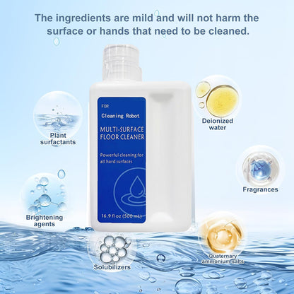 Floor Cleaning Solution Original Scent Compatible with Dreame Cleaning Solution, Residue & Streak Free, Suitable for All Robot Vacuum Cleaners and Wireless Wet Dry Dual-Use Vacuum Cleaners 2Pcs 500mL