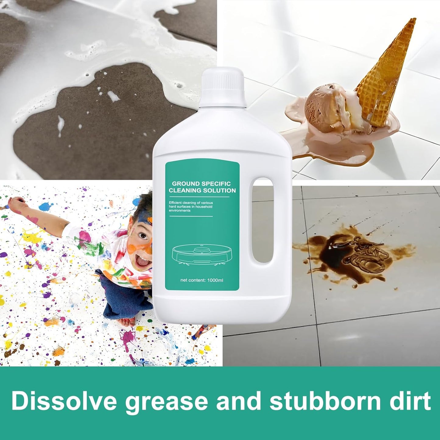 Floor Cleaning Solution Original Scent Compatible with Dreame Cleaning Solution, Residue & Streak Free, Suitable for All Robot Vacuum Cleaners and Wireless Wet Dry Dual-Use Vacuum Cleaners