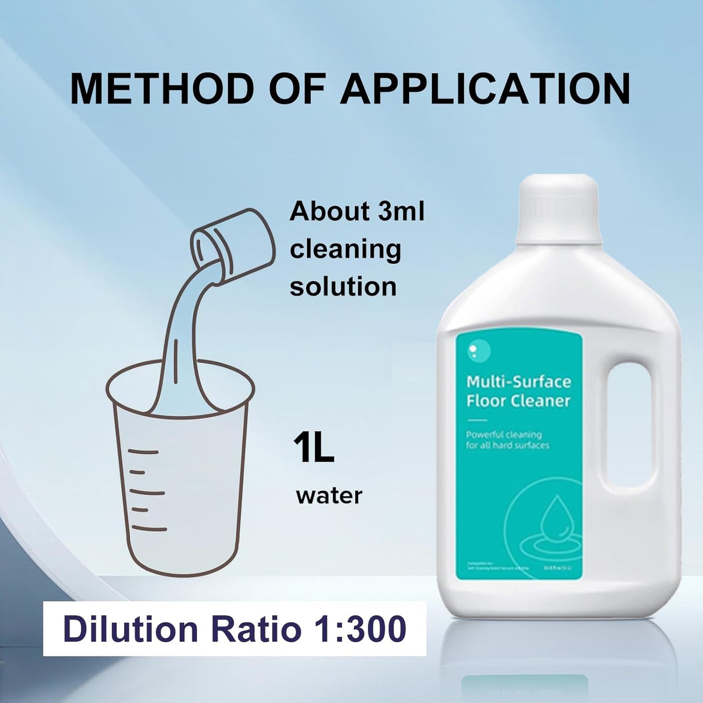 Floor Cleaning Solution Original Scent Compatible with Dreame Vacuum Cleaner Solution, Residue & Streak Free, Suitable for All Robot Vacuum Cleaners and Wireless Wet Dry Dual-Use Vacuum Cleaners