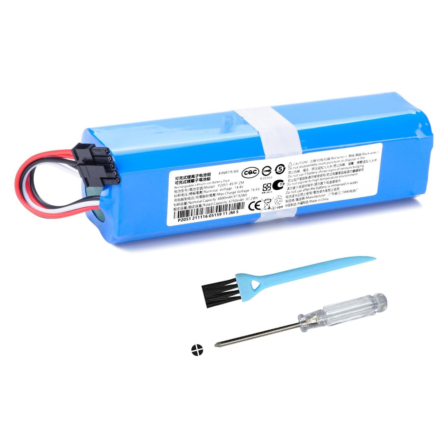 6800mAh Vacuum Battery Replacement for Dreame Bot X30 Ultra, D10s Plus, L30 Ultra, RCXE0307, RLX56CE, RLX63CE, RLX63CE-2, X40 Pro Ultra, X40 Ultra Robot Vacuum Cleaner with Tools