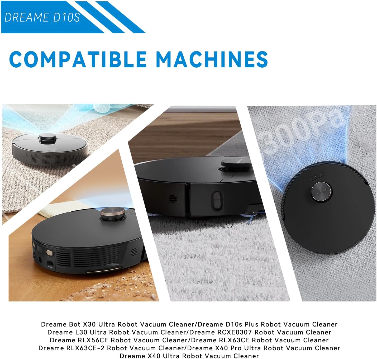 6800mAh Vacuum Battery Replacement for Dreame Bot X30 Ultra, D10s Plus, L30 Ultra, RCXE0307, RLX56CE, RLX63CE, RLX63CE-2, X40 Pro Ultra, X40 Ultra Robot Vacuum Cleaner with Tools