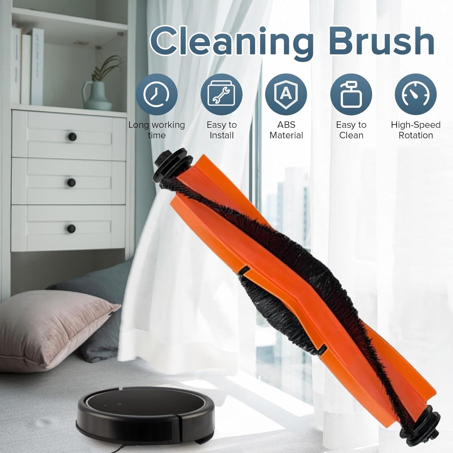 4 Main Brushes Accessories for Dreame L40 Ultra, X40 Ultra,L30 Ultra,L20 Ultra,L10s Pro Ultra,L10s Ultra,L10s Pro,X20 Pro Plus,X30 Ultra,S10 Pro Ultra, xiaomi X10, X20 series Vacuum