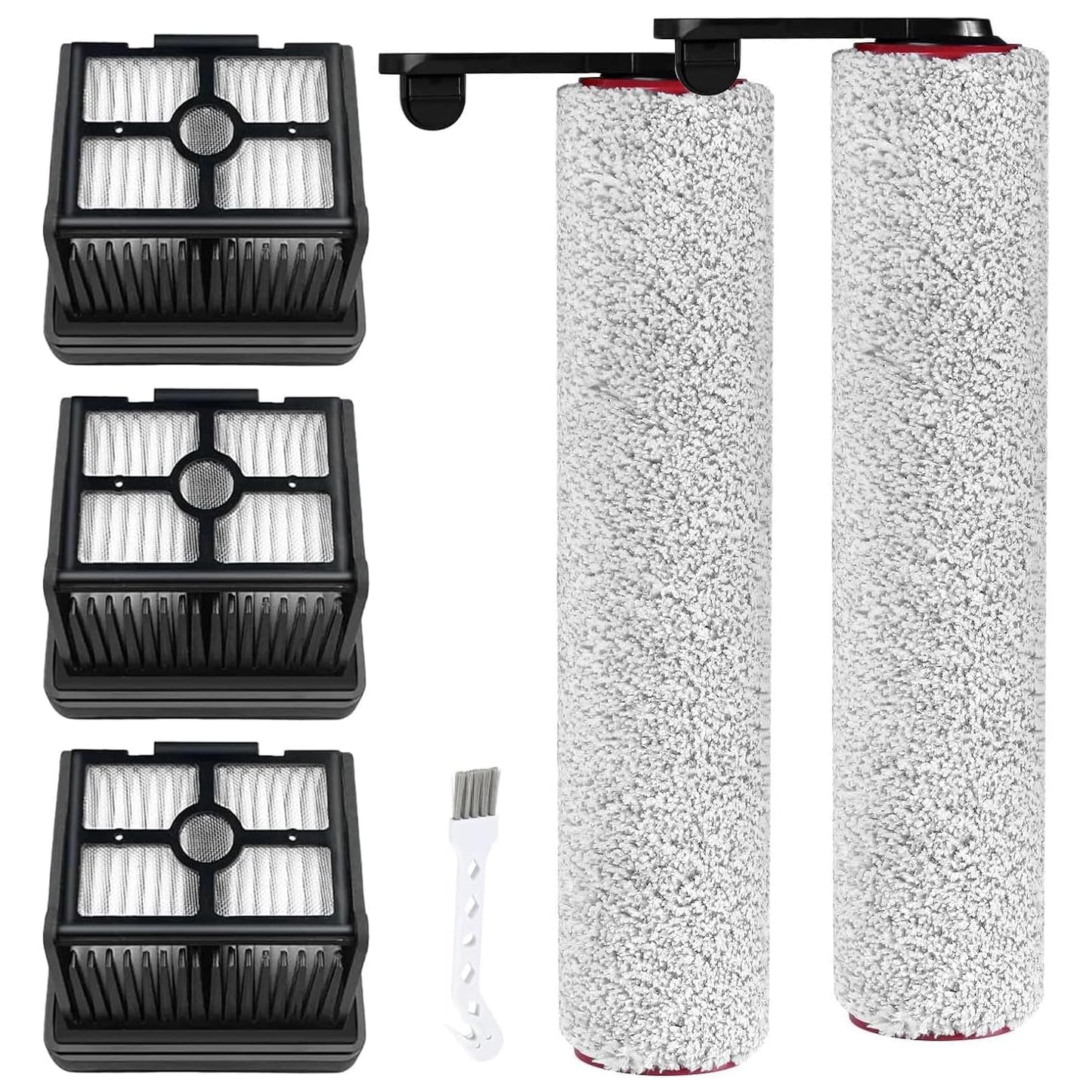 (6pcs) Replacement Brush Rollers And HEPA Filters For Dreame H12 Pro/ H12 Dual Wet Dry Vacuum Cleaner, Compatible Replacement Parts Accessories Kit Inclue 3 Vacuum Filter, 2 Brush Rollers