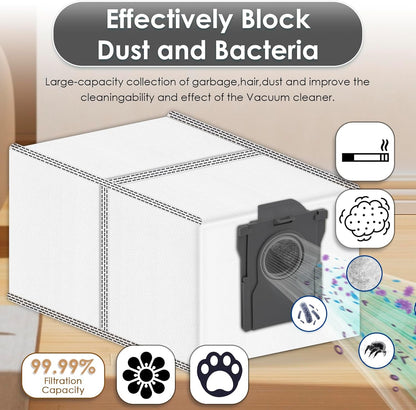 (25 Pack) X50 Ultra Replacement Parts Accessories for Dreame X50 Ultra, L40s Pro Ultra, L50 Pro Ultra, X50 Master Robot, 2 Roller Brushes, 6 Side Brushes, 6 Dust Bags, 5 HEPA Filters, 6 Mop Pads