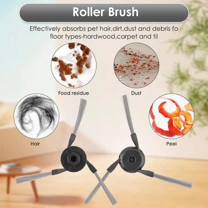 (25 Pack) X50 Ultra Replacement Parts Accessories for Dreame X50 Ultra, L40s Pro Ultra, L50 Pro Ultra, X50 Master Robot, 2 Roller Brushes, 6 Side Brushes, 6 Dust Bags, 5 HEPA Filters, 6 Mop Pads