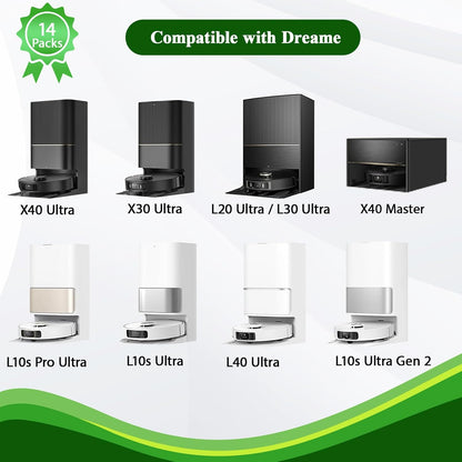 TriCut Brush Replacement Kit for Dreame X40 Ultra, X30 Ultra, L30 Ultra, L10s Ultra, L20 Ultra, L10s Pro Ultra, L40 Ultra Vacuum Cleaner, Accessories with Main Brush, Mop Pads, Dust Bags