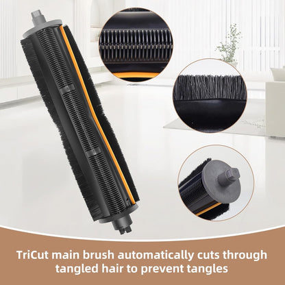 TriCut Brush Accessories Replacement Parts for Dreame X40 Ultra/ X30 Ultra/ L30 Ultra/ L10s Ultra/ L20 Ultra/ L10s Pro/ L40 Ultra, MOVA P10 / P10 Pro/ P50 Pro, Includes 4 mop Cloths, 4 dust Bags