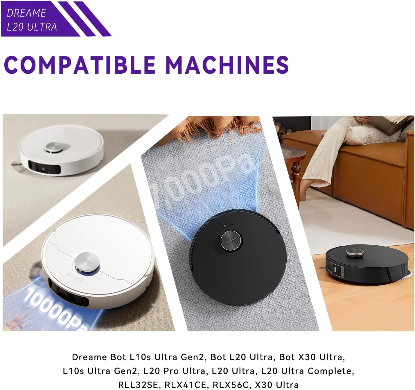 6800mAh Vacuum Battery Replacement for Dreame L20 Ultra, L20 Pro Ultra, L20 Ultra Complete, X30 Ultra, Bot L10s Ultra Gen2, Bot L20 Ultra, Bot X30 Ultra, RLL32SE, RLX41CE, RLX56C Robot Vacuum Cleaner