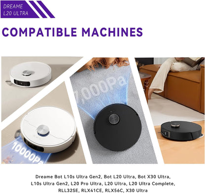 6800mAh Vacuum Battery Replacement for Dreame L20 Ultra, L20 Pro Ultra, L20 Ultra Complete, X30 Ultra, Bot L10s Ultra Gen2, Bot L20 Ultra, Bot X30 Ultra, RLL32SE, RLX41CE, RLX56C Robot Vacuum Cleaner